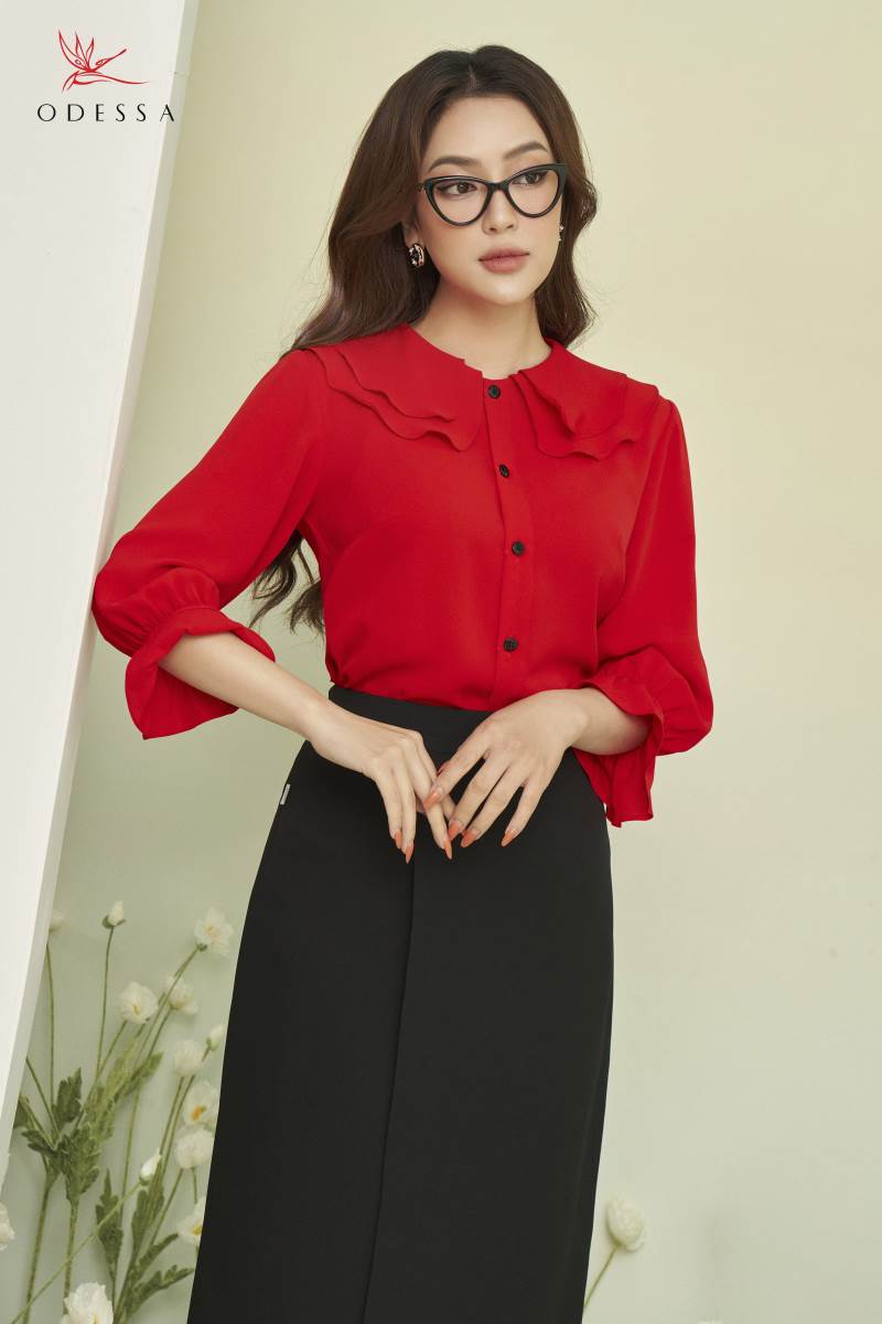 ÁO SƠ MI TAY CHUÔNG NỮ TÍNH AS21-061