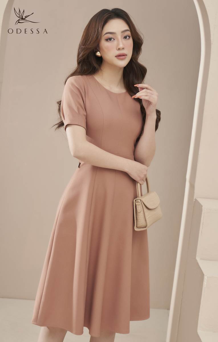 ĐẦM CỔ TRÒN TAY PHỒNG THANH LỊCH DK21-002