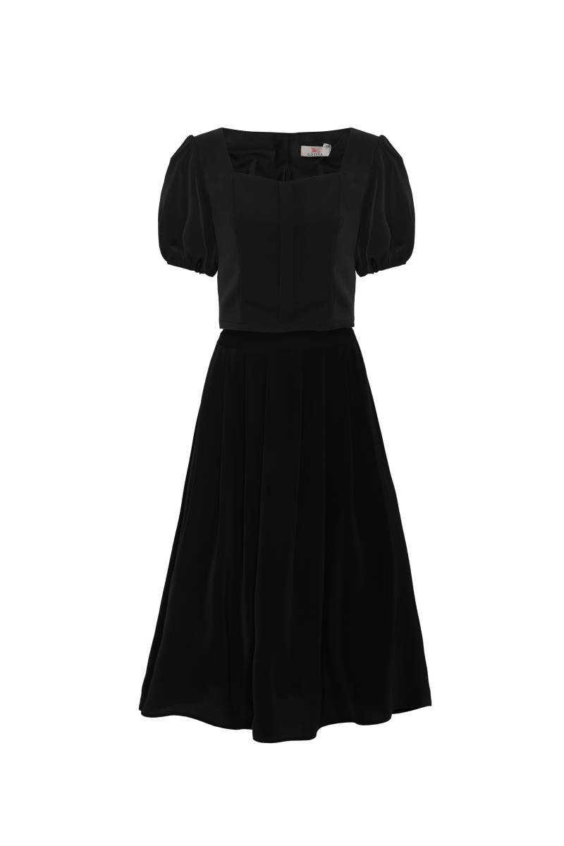 ÁO SƠ MI CROPTOP CỔ VUÔNG TAY PHỒNG ASB20-092
