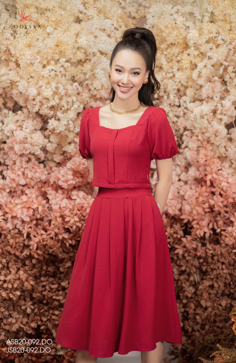 ÁO SƠ MI CROPTOP CỔ VUÔNG TAY PHỒNG ASB20-092