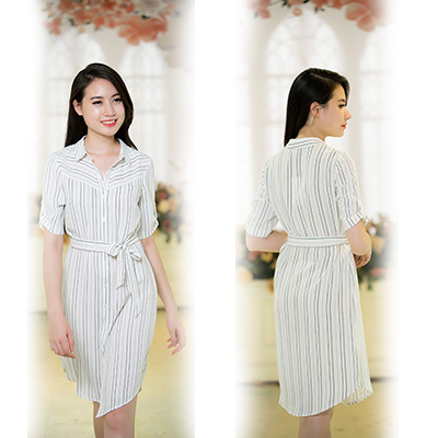 đầm họa tiết kẻ, sơ mi hoa lá, sơ mi dáng váy