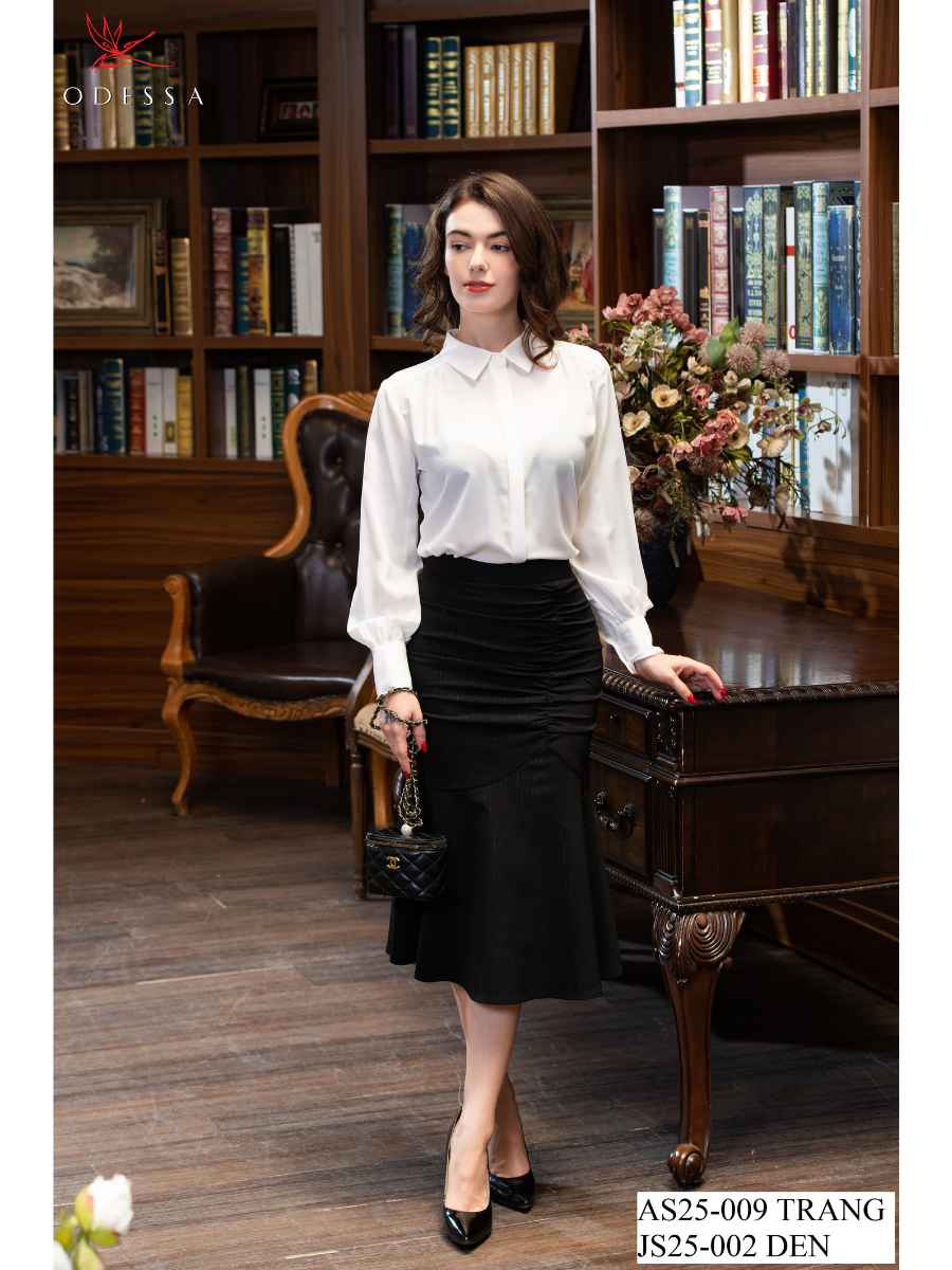 ÁO SƠ MI DÀI TAY KHUY CHÌM AS25-009