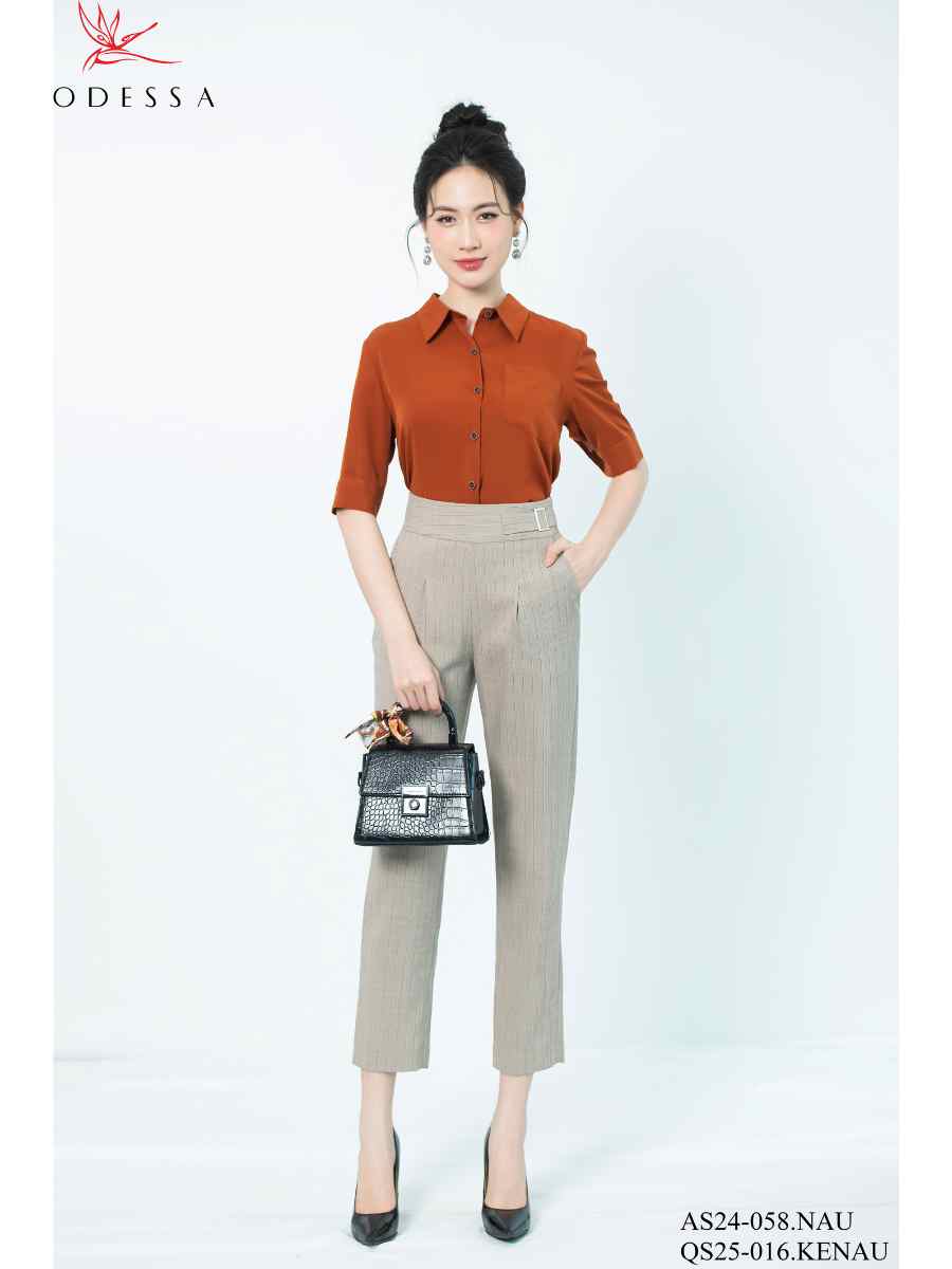 ÁO SƠ MI TAY LỠ CỔ ĐỨC AS24-058