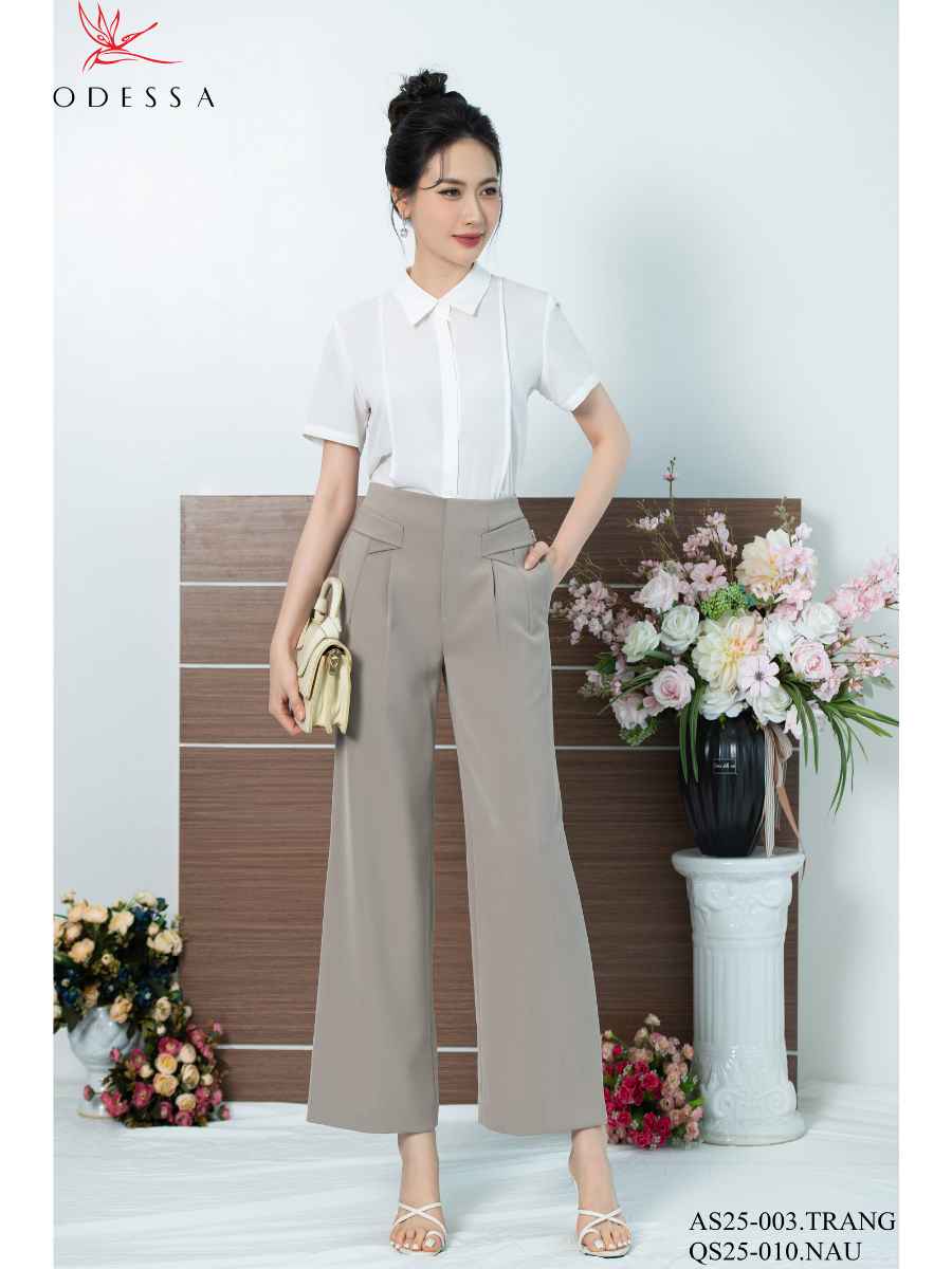 QUẦN ỐNG SUÔNG TÚI CHÉO XẾP LY QS25-010