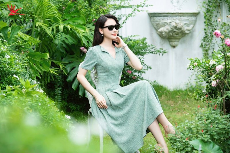 Chân váy liền áo dáng chữ A thanh lịch