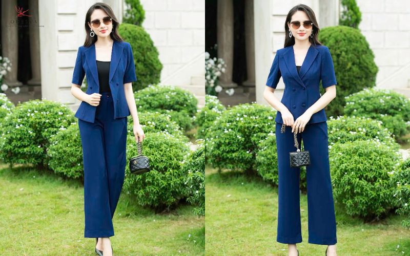 Quần ống suông cạp cao