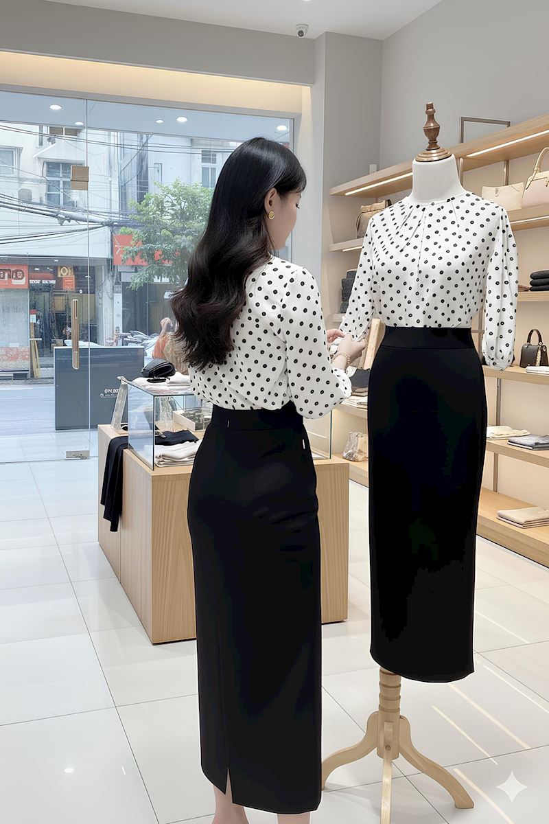 CHÂN VÁY BÚT CHÌ DÀI HACK DÁNG JS1