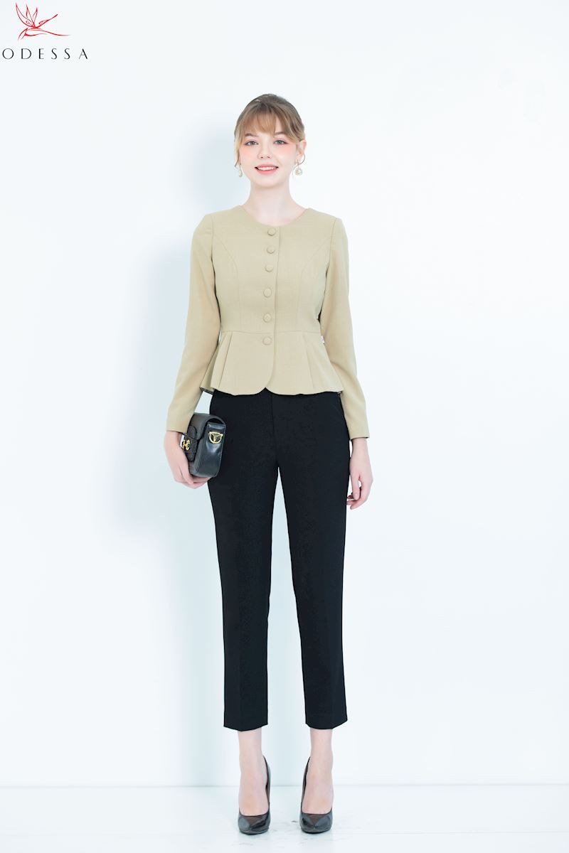 ÁO VETS TAY DÀI CỔ TRÒN PHỐI NÚT THANH LỊCH 