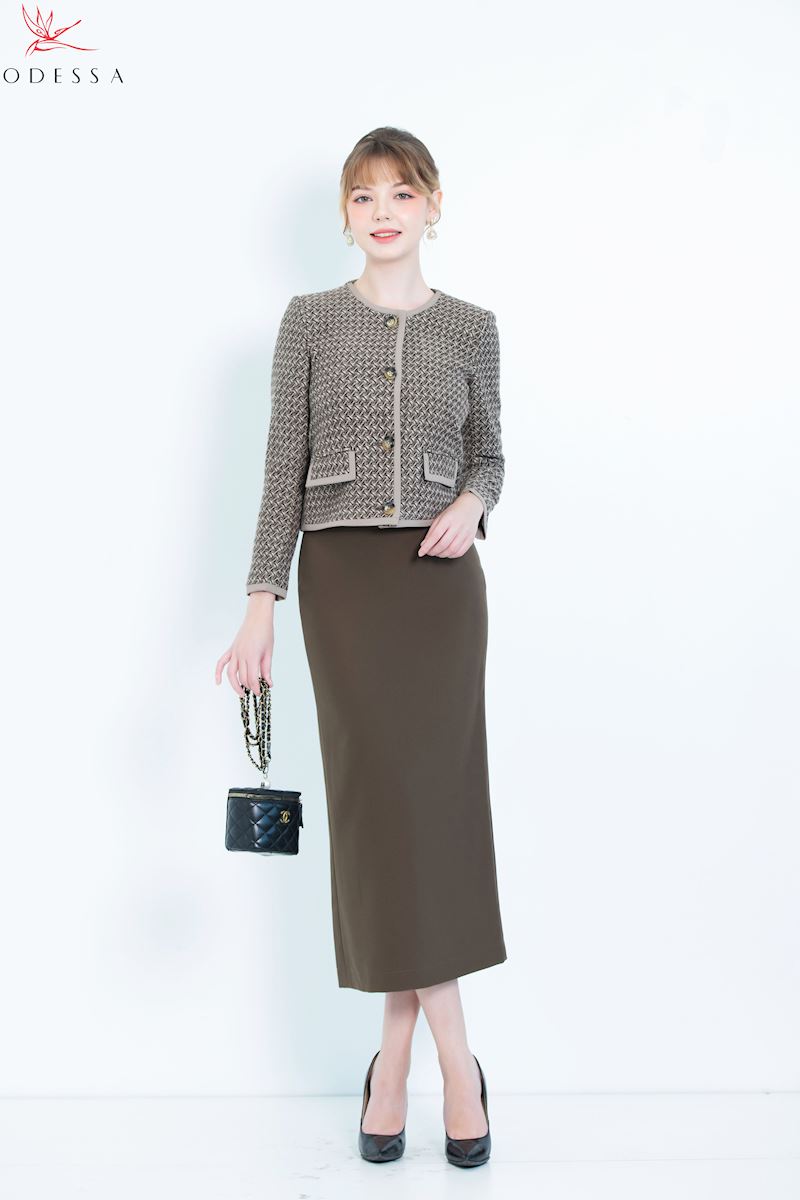 ÁO VEST DẠ CỔ TRÒN PHỐI TÚI VS25-017