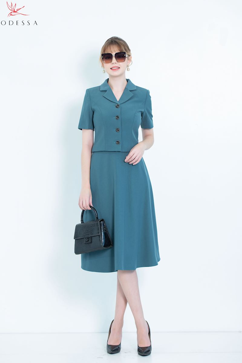 CHÂN VÁY XÒE BỘ VEST CÔNG SỞ TRẺ TRUNG JSB25-031