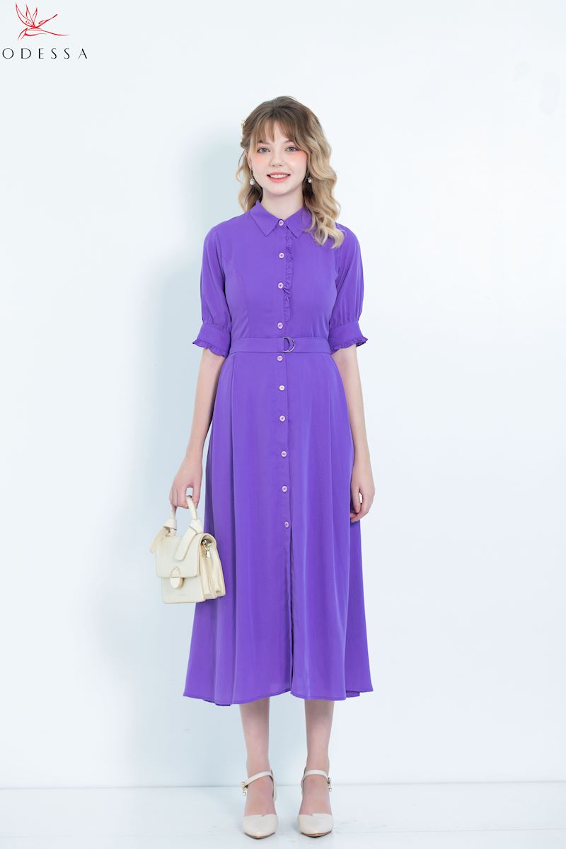 ĐẦM NỮ TAY LỠ PHỐI ĐAI DK25-059