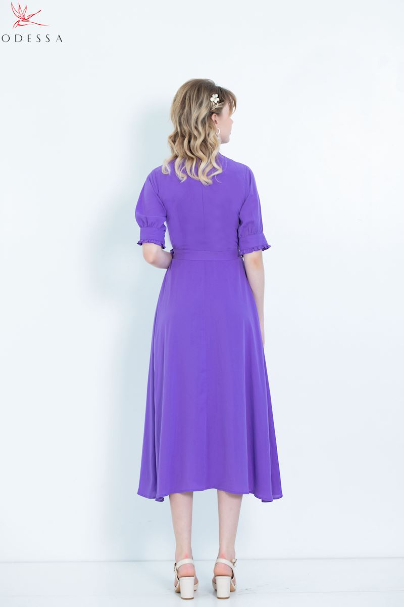 ĐẦM NỮ TAY LỠ PHỐI ĐAI DK25-059