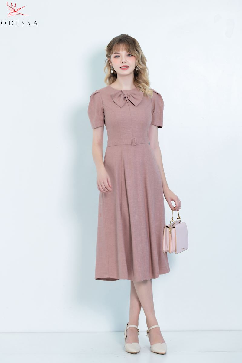 ĐẦM CỔ NƠ TAY BỒNG DK25-032