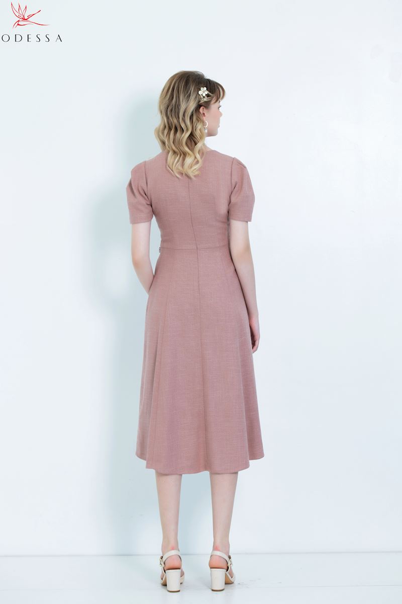 ĐẦM CỔ NƠ TAY BỒNG DK25-032