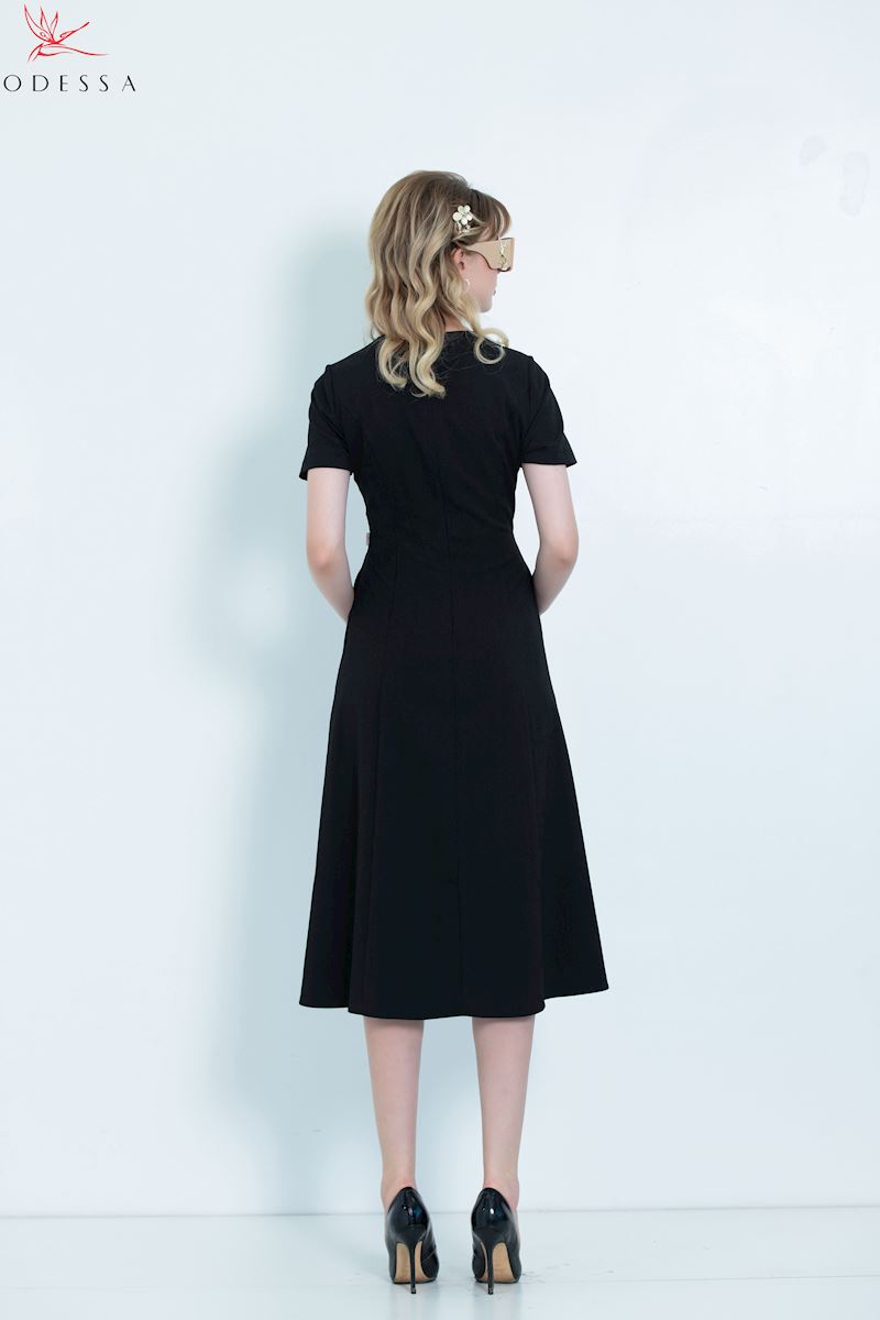 ĐẦM CỔ V DÁNG XÒE TRẺ TRUNG DK25-055