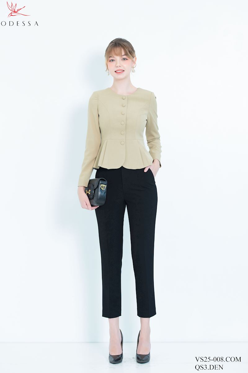 ÁO VETS TAY DÀI CỔ TRÒN PHỐI NÚT THANH LỊCH 