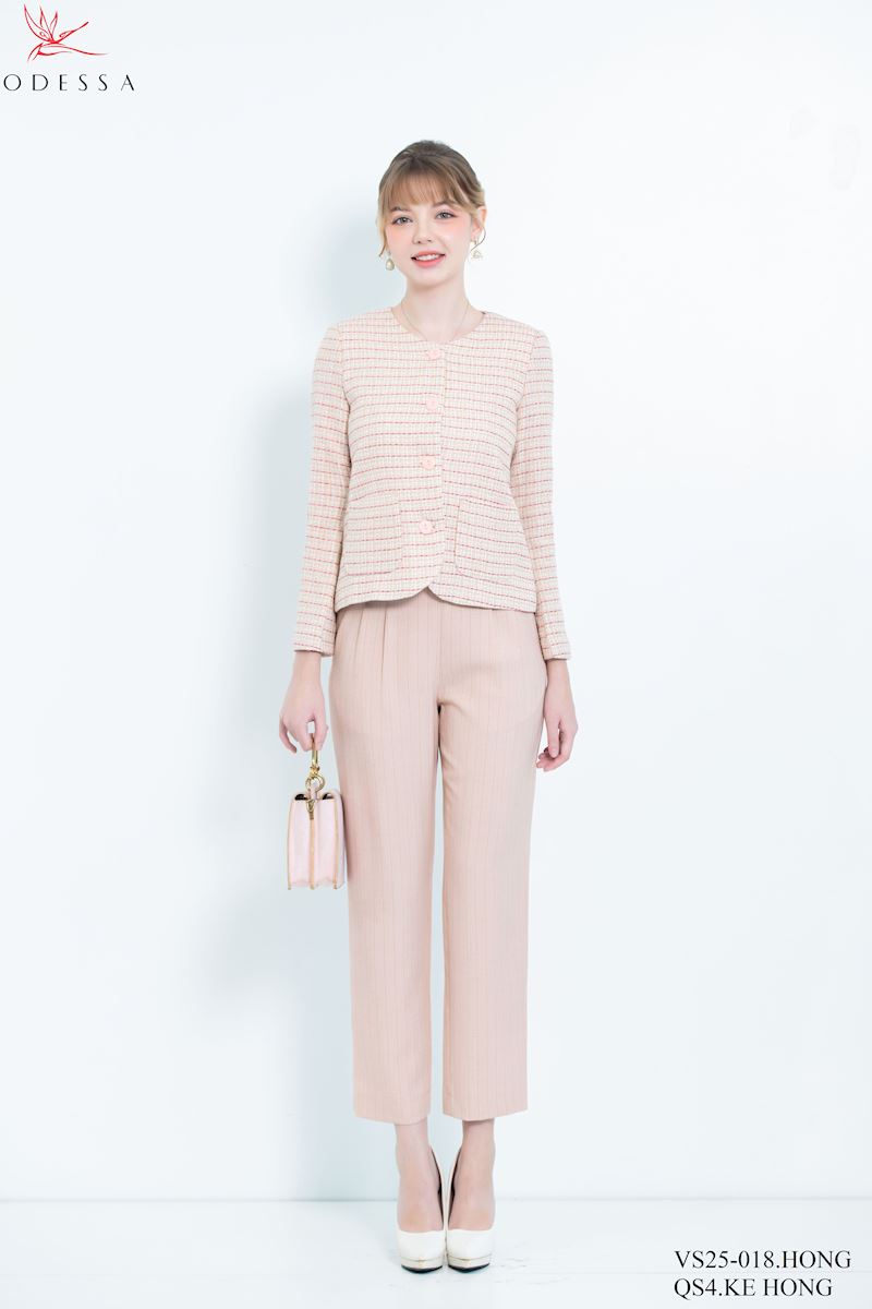 ÁO VEST DẠ DẠO PHỐ NÚT CÀI  THANH LỊCH VS25-018