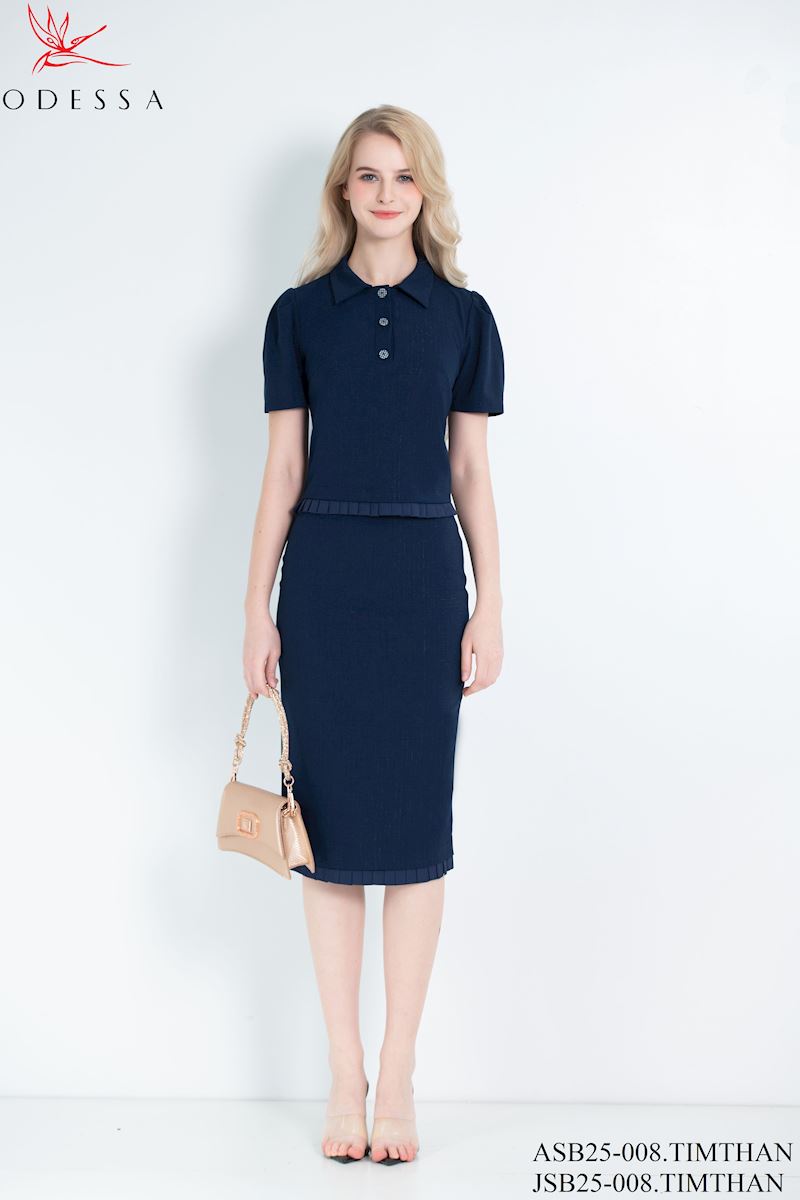 ÁO SƠ MI CỔ ĐỨC PHỐI CÚC ASB25-008