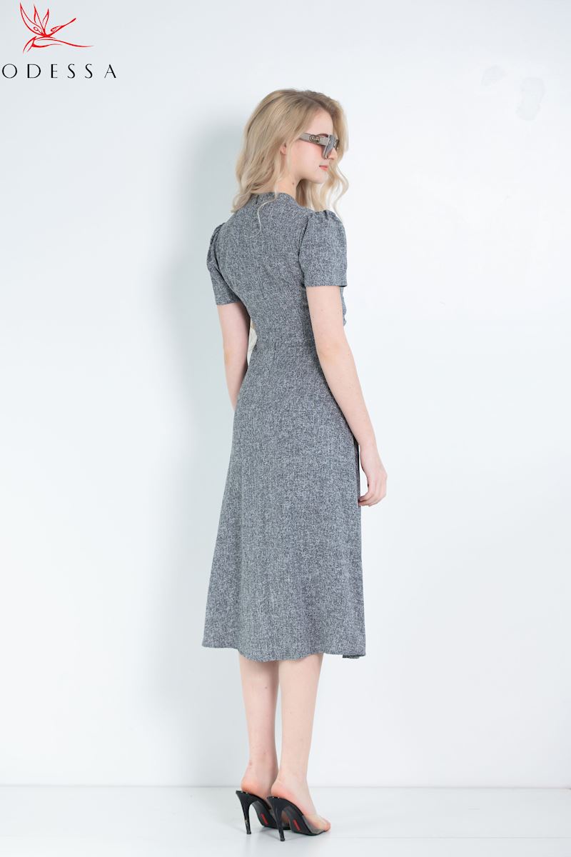 ĐẦM NỮ CỔ V CHIẾT EO SANG TRỌNG DK25-021