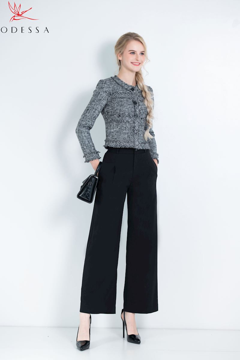 ÁO VEST DẠ CỔ TRÒN PHỐI CÚC TRẺ TRUNG VS25-006