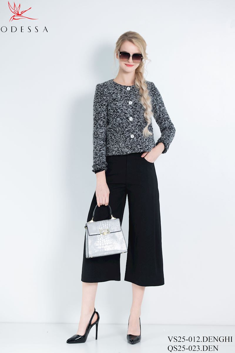 VEST DẠ CỔ TRÒN PHỐI CÚC VS25-012