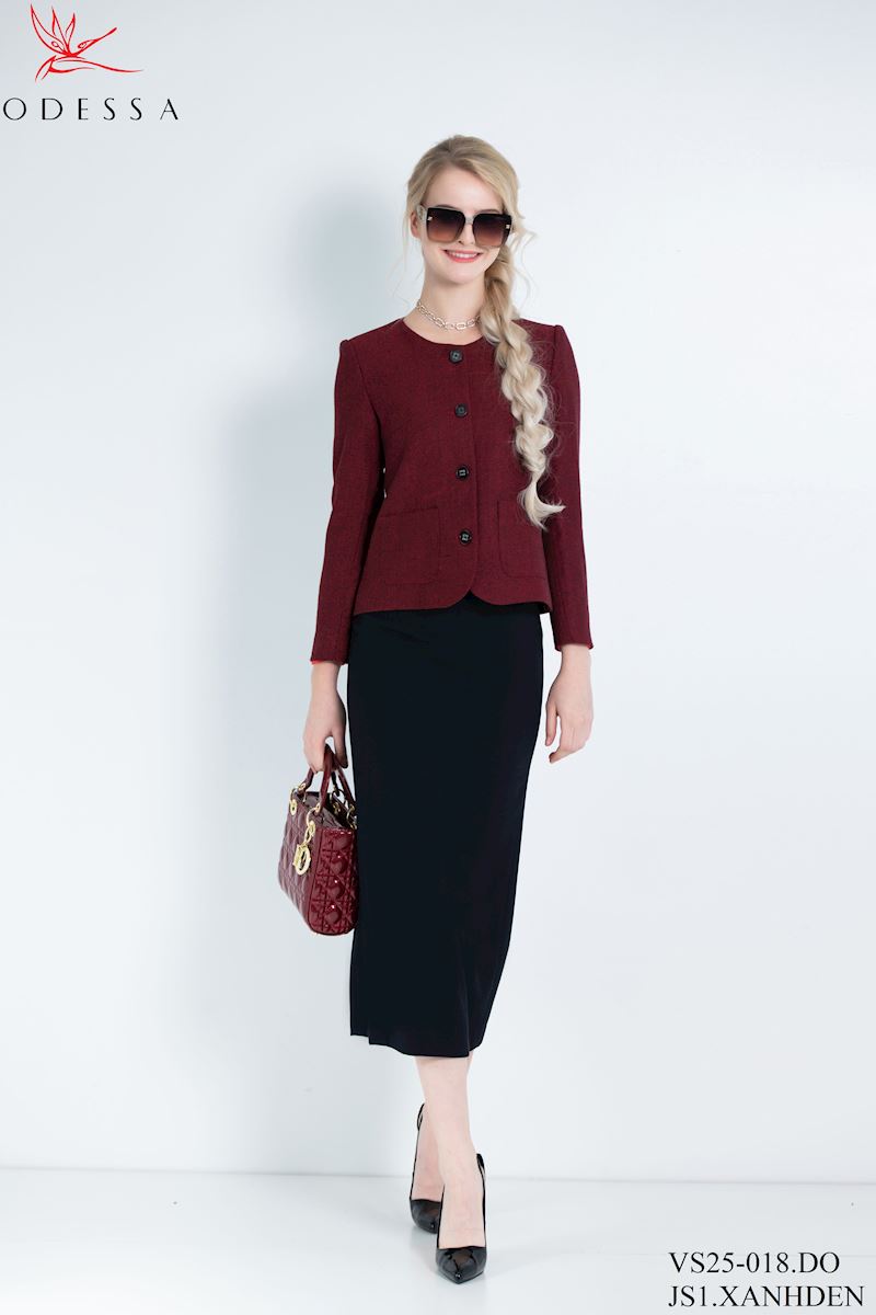 ÁO VEST DẠ DẠO PHỐ NÚT CÀI  THANH LỊCH VS25-018